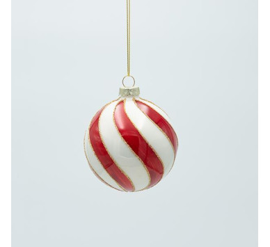 ΓΥΑΛΙΝΗ ΜΠΑΛΑ, CANDY ΜΕ ΧΡΥΣΟ GLITTER, ΣΕΤ 4ΤΜΧ, 8cm