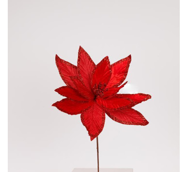 ΛΟΥΛΟΥΔΙ KOKKINO ΜΕ ΦΥΛΛΑ GLITTER, 34x48cm