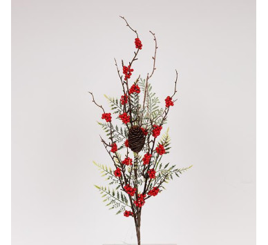 ΚΛΑΔΙ ΜΕ ΦΥΛΛΟ ΚΥΠΑΡΙΣΣΙ ΚΑΙ BERRY, 72cm