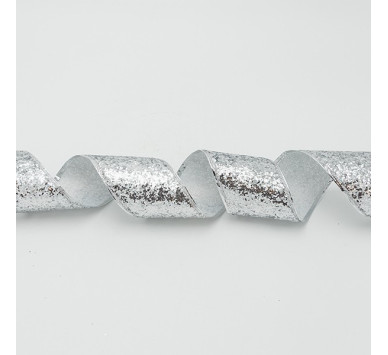 ΚΟΡΔΕΛΑ ME ΑΣΗΜΙ ΧΟΝΤΡΟΚΟΜΜΕΝΟ GLITTER, 6.30cm, 10M