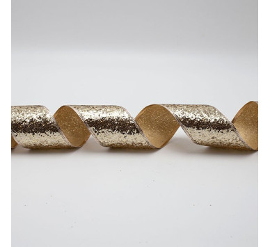 ΚΟΡΔΕΛΑ ME ΧΡΥΣΟ ΧΟΝΤΡΟΚΟΜΜΕΝΟ GLITTER, 6.30cm, 10M