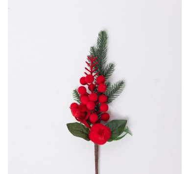 ΠΙΚΑΚΙ ΜΕ ΒΕΛΟΥΔΙΝΑ ΚΟΚΚΙΝΑ BERRIES, 25cm