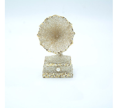 ΑΚΡΥΛΙΚΟ ΣΤΟΛΙΔΙ, ΓΡΑΜΜΟΦΩΝΟ, ΣΑΜΠΑΝΙ GLITTER, 5.3x5.3x10.6cm