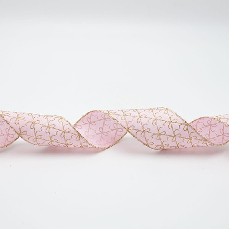 ΚΟΡΔΕΛΑ ΡΟΖ ΜΕ ΣΑΜΠΑΝΙ ΦΙΟΓΚΑΚΙΑ, 914x6.3cm