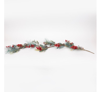 ΓΙΡΛΑΝΤΑ ΜΕ ΛΕΥΚΑ ΠΕΡΛΕ BERRIES, 130cm