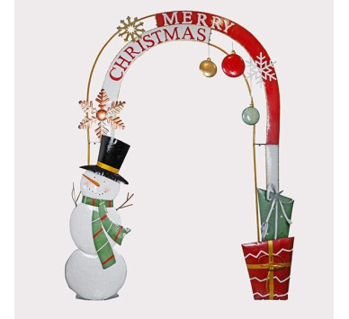 ΜΕΤΑΛΛΙΚΗ ΚΑΜΑΡΑ ΜΕ ΧΙΟΝΑΝΘΡΩΠΟ, MERRY CHRISTMAS, 216x50x286cm