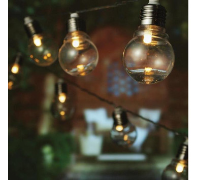 PARTY LED, 20 LED, ΠΛΑΣΤΙΚΟΥΣ ΔΙΑΦΑΝΟΥΣ ΓΛΟΥΜΠΟΥΣ 5cm,  31V ADAPTOR, ΔΙΑΦΑΝΟ PVC ΚΑΛΩΔΙΟ, ΘΕΡΜΟ ΛΕΥΚΟ LED ΑΝΑ 20cm, ΠΡΟΕΚΤΑΣΗ ΠΑΡΟΧΗΣ 1m, ΙΡ44