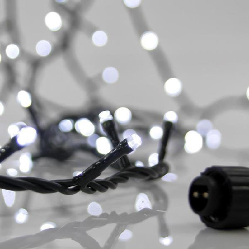 ΣΕΙΡΑ, 100 LED 3mm, 31V ΜΕΤΑΣΧΗΜΑΤΙΣΤΗ, 4 ΕΠΕΚΤΑΣΕΙΣ ΕΩΣ 3 ΣΕΤ, ΠΡΑΣΙΝΟ PVC ΚΑΛΩΔΙΟ, ΛΕΥΚΟ LED ANA 5cm, ΠΡΟΕΚΤΑΣΗ ΠΑΡΟΧΗΣ 3m, ΙΡ44