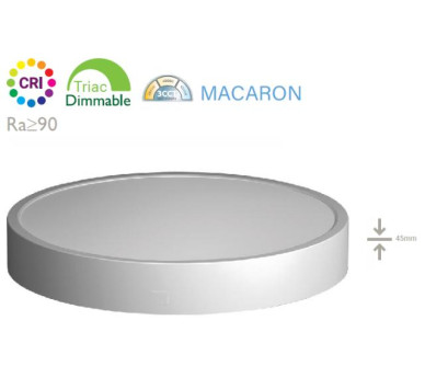 ΦΩΤΙΣΤΙΚΟ LED 24W ΣΤΡΟΓΓΥΛΟ 3CCT DIM ΓΚΡΙ ΜΠΕΤΟ Φ300x45 2880L