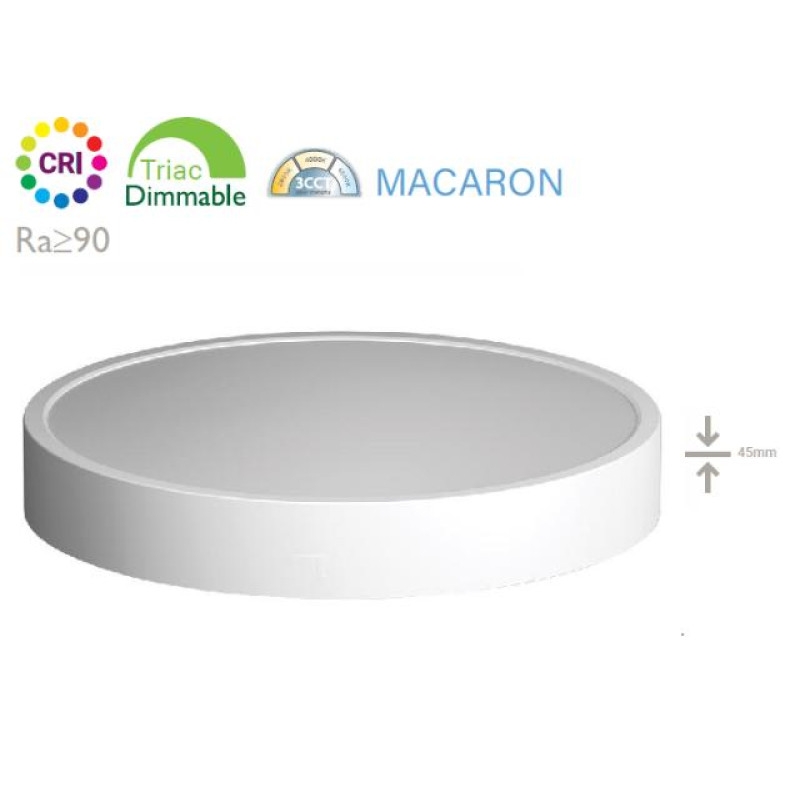 ΦΩΤΙΣΤΙΚΟ LED 24W ΣΤΡΟΓΓΥΛΟ 3CCT DIM ΛΕΥΚΟ Φ300x45 2880L