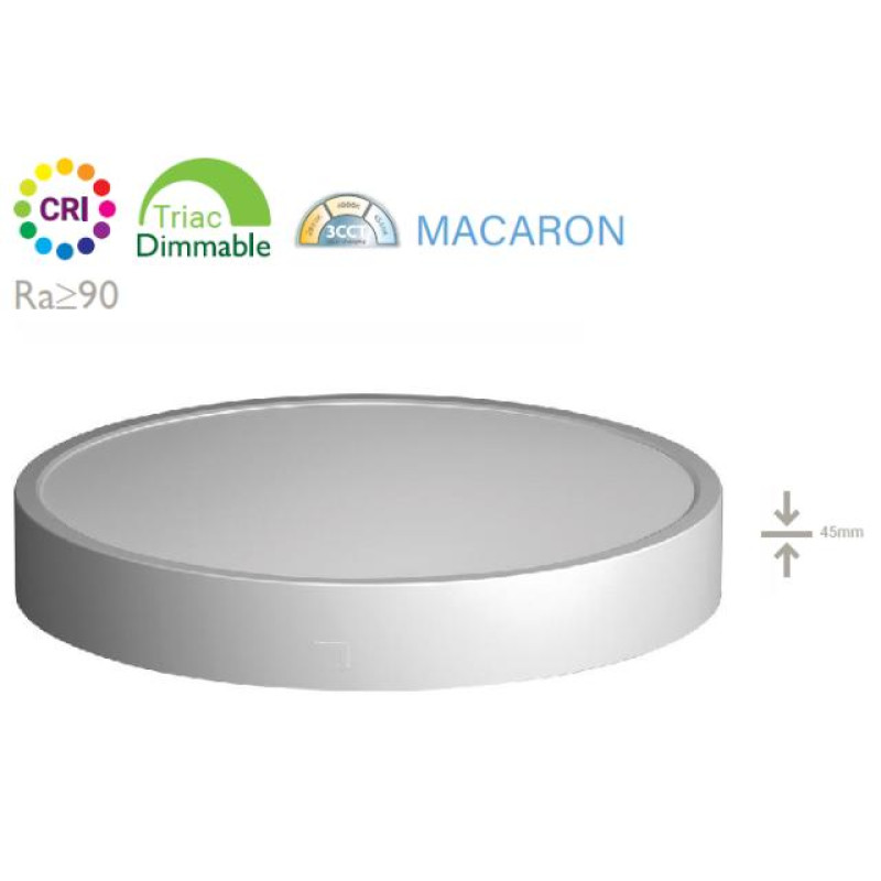 ΦΩΤΙΣΤΙΚΟ LED 32W ΣΤΡΟΓΓΥΛΟ 3CCT DIM ΓΚΡΙ ΜΠΕΤΟ Φ400x45 3840L