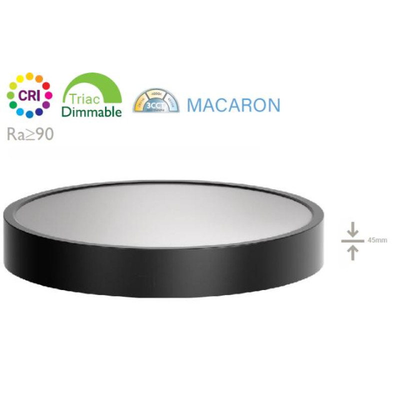 ΦΩΤΙΣΤΙΚΟ LED 32W ΣΤΡΟΓΓΥΛΟ 3CCT DIM ΜΑΥΡΟ Φ400x45 3840L