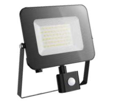ΠΡΟΒΟΛΕΑΣ LED ΜΕ PIR SENSOR 50W 6500K ΜΑΥΡΟΣ S.SLIM DOB