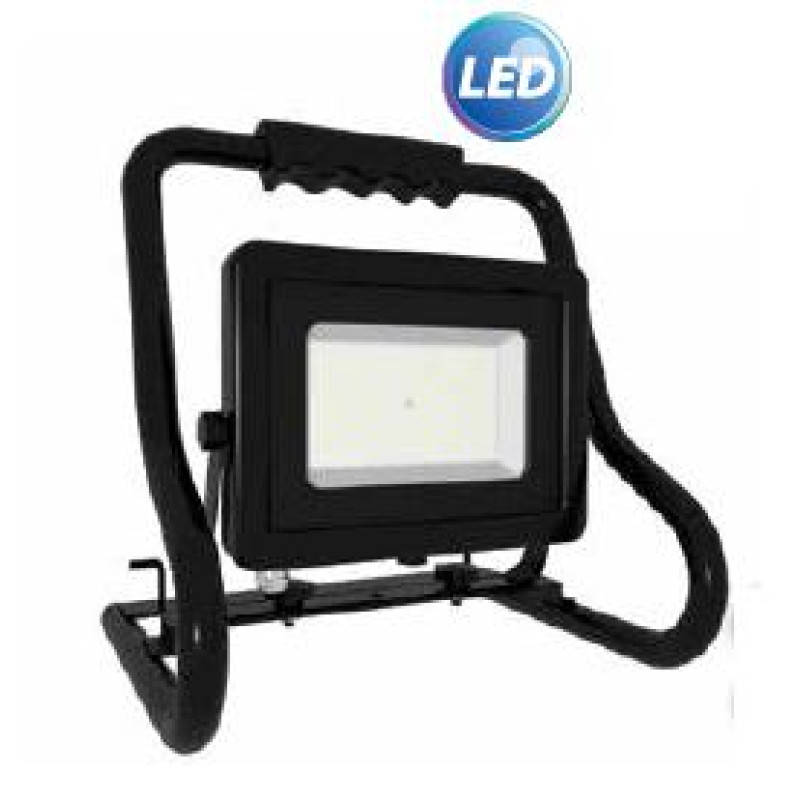 ΠΡΟΒΟΛΕΑΣ LED ΔΑΠΕΔΟΥ 50W ΜΑΥΡΟ 6500K S.SLIM DOB