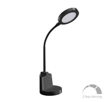 ΠΟΡΤΑΤΙΦ LED 7W ΜΑΥΡΟ ΣΤΡΟΓΓΥΛΟ 3steps Dim