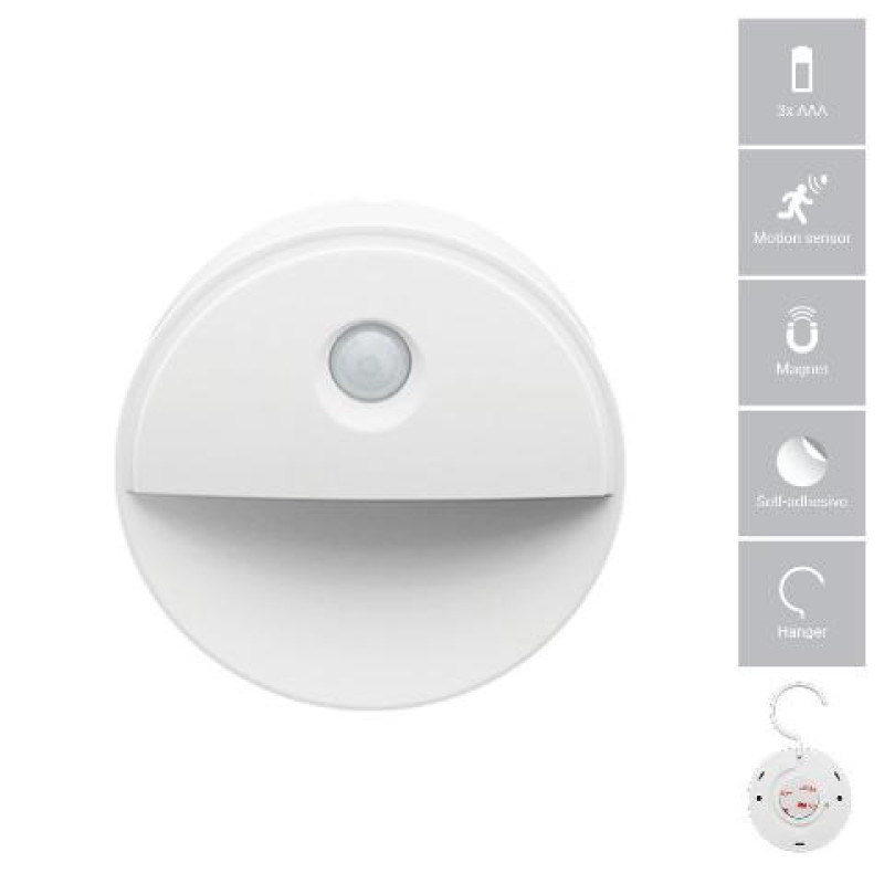 LED ΦΩΤΙΣΤΙΚΟ DAY/NIGHT+ MOTION  SENSOR 0.8W 3000K 80LM ΜΠΑΤΑΡΙΑΣ ΦOSME