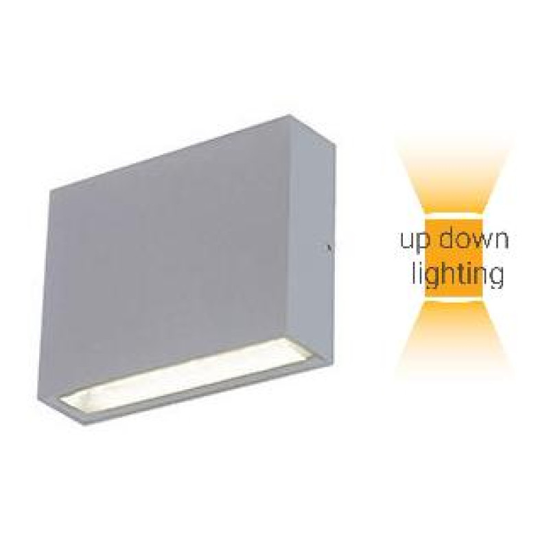ΑΠΛΙΚΑ LED UP & DOWN 2x3W 3000k ΓΚΡΙ ΑΛΟΥΜΙΝΙΟΥ