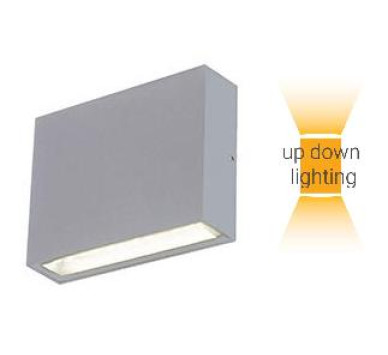 ΑΠΛΙΚΑ LED UP & DOWN 2x3W 4000k ΓΚΡΙ ΑΛΟΥΜΙΝΙΟΥ