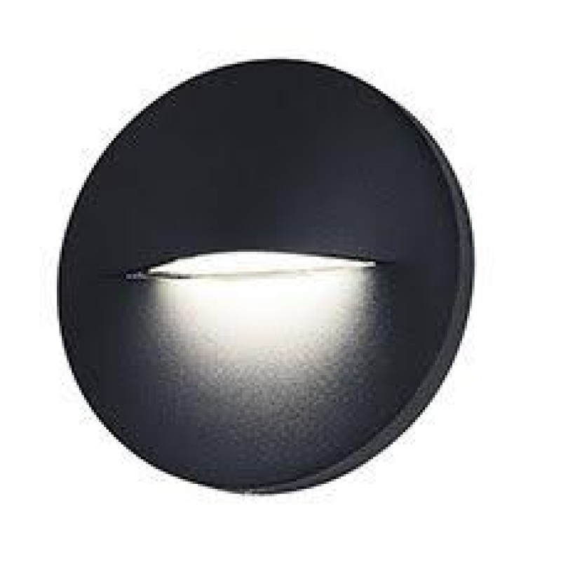 ΑΠΛΙΚΑ LED DOWN ΣΤΡΟΓΓΥΛΗ 3W 4000k ΜΑΥΡΟ ΑΛΟΥΜΙΝΙΟΥ