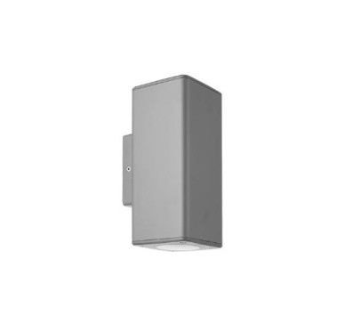 ΑΠΛΙΚΑ 2ΧGU10 UP & DOWN ΓΚΡΙ ΤΕΤΡΑΓΩΝΗ ΠΛΑΣΤΙΚΗ 76x76mm