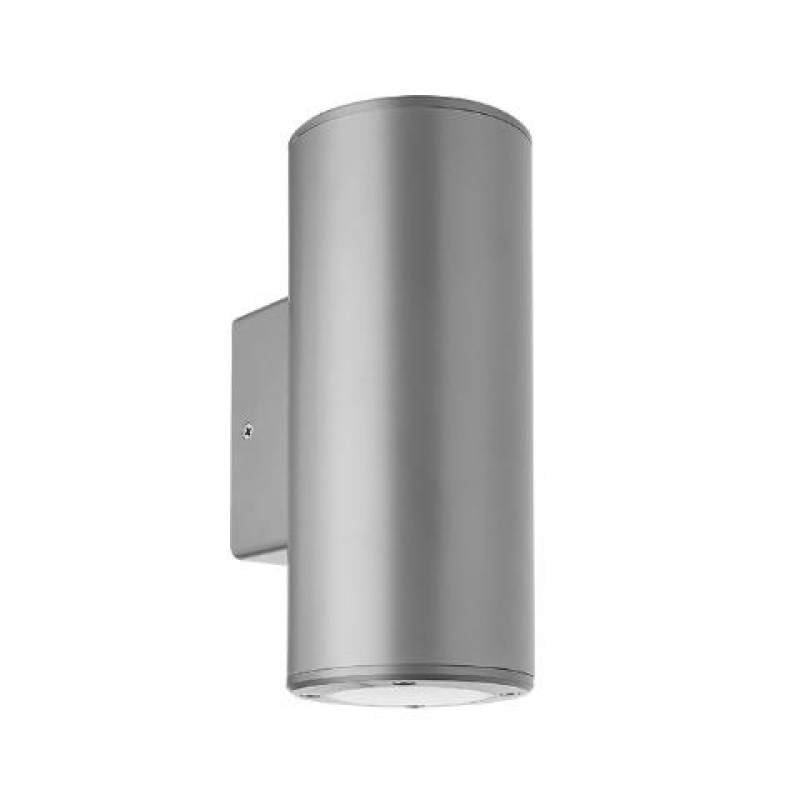 ΑΠΛΙΚΑ 2ΧGU10 UP & DOWN ΓΚΡΙ ΣΤΡΟΓΓΥΛΗ ΠΛΑΣΤΙΚΗ Φ90mm