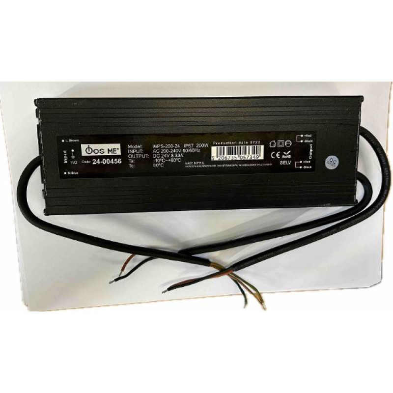 ΤΡΟΦΟΔΟΤΙΚΟ 200W IP67 24V ΜΕΤΑΛΛΙΚΟ