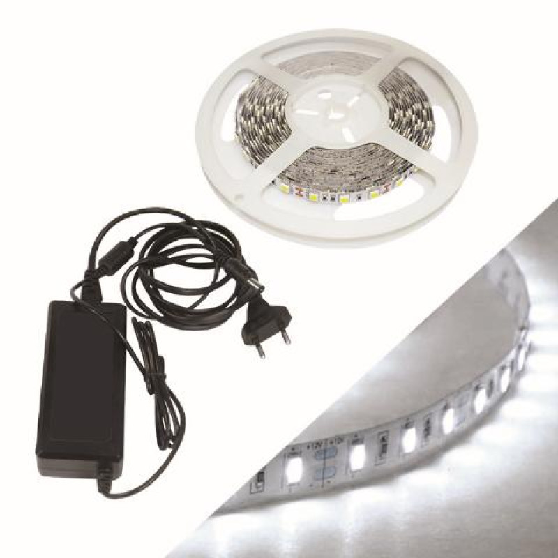 ΛΕΝΤΟΤΑΙΝΙΑ 2Μ 9.6W IP20 ΨΥΧΡΟ ME ΤΡΟΦΟΔΟΤΙΚΟ BLISTER