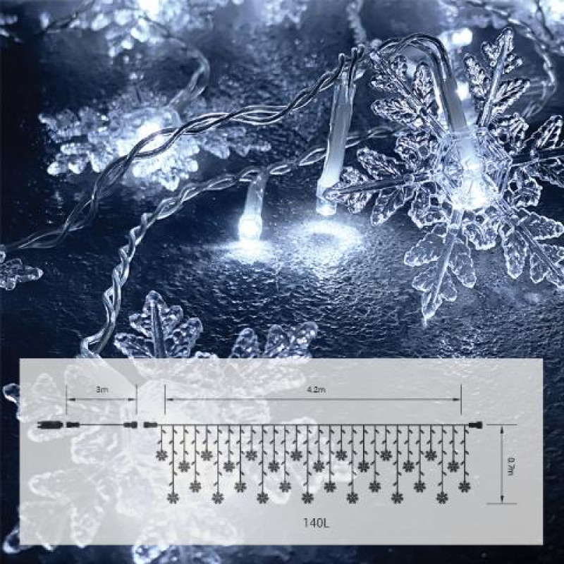 140led COOLWHITE ΒΡΟΧΗ ΝΥΦΑΔΕΣ,ΕΠΕΚΤΑΣΙΜΗ 3ΤΕΜ&8προγραμματα