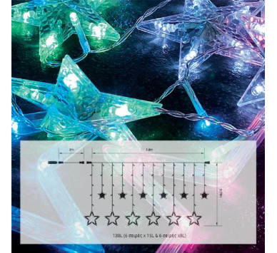 138led ΒΡΟΧΗ ΑΣΤΕΡΙΑ MULTI PAL,ΕΠΕΚΤΑΣΙΜΗ 3ΤΕΜ&8προγραμματα