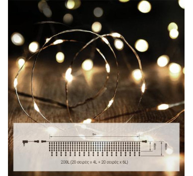 200LED ΑΣΥΜΕΤΡΗ ΒΡΟΧΗ ΣΥΡΜΑ ΘΕΡΜΟ  ΙΡ44 31V