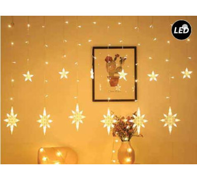 Κουρτίνα 138led με νυφάδες καιαστέρι , επεκτασιμη
