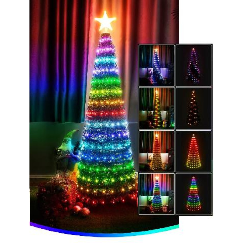 ΔΕΝΔΡO ME 192LED RGB+ΑΣΤΕΡΙ ΚΟΡΥΦΗ 1.5m