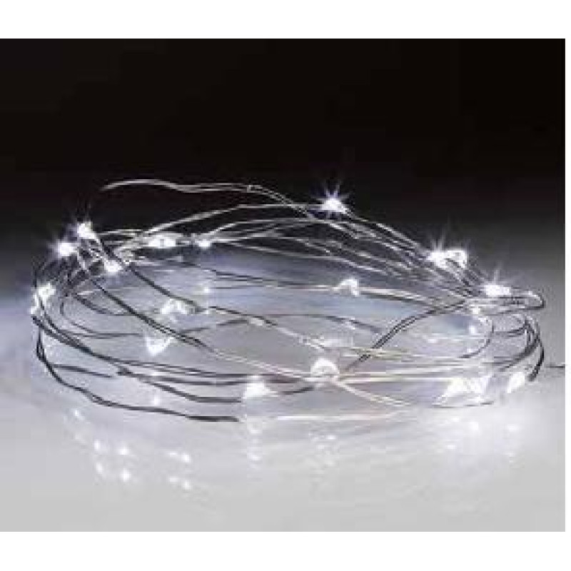 30LEDs ΣΥΡΜΑ ΑΣΗΜΙ/COOL 3μ ΓΙΑ 3ΑΑ ΜΠΑΤΑΡΙΑ