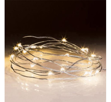 30LEDs ΣΥΡΜΑ ΑΣΗΜΙ/WARM 3μ ΓΙΑ 3ΑΑ ΜΠΑΤΑΡΙΑ