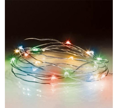30LEDs ΣΥΡΜΑ ΑΣΗΜΙ/MULTI  3μ ΓΙΑ 3ΑΑ ΜΠΑΤΑΡΙΑ