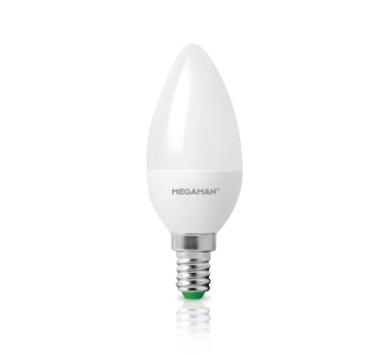 LED C37 ΚΕΡΙ ΜΑΤ 2.9W Ε14 6500k 250LΜ 330D MEGAMAN