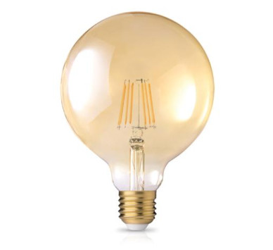 LED FILAMENT DIMABLE G125 GOLDEN E27 8W 2200k 720LM 360D ΦOSME