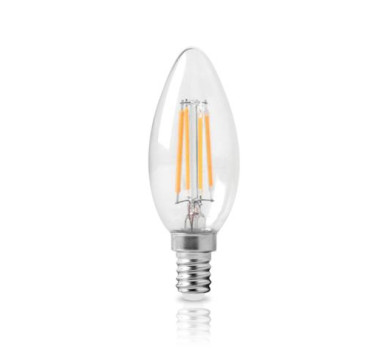LED FILAMENT C35 ΚΕΡΙ ΔΙΑΦΑΝΟ 4W E14 4000k 470LM 360D ΦOSME
