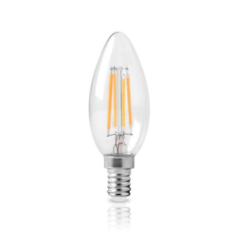 LED FILAMENT C35 ΚΕΡΙ ΔΙΑΦΑΝΟ 4W E14 4000k 470LM 360D ΦOSME