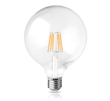 LED FILAMENT G125 ΔΙΑΦΑΝΟ 12W E27 2800k 1200LM 360D ΦOSME