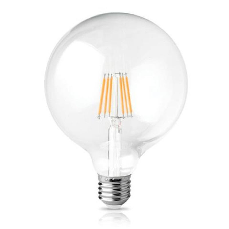 LED FILAMENT G125 ΔΙΑΦΑΝΟ 12W E27 2800k 1200LM 360D ΦOSME
