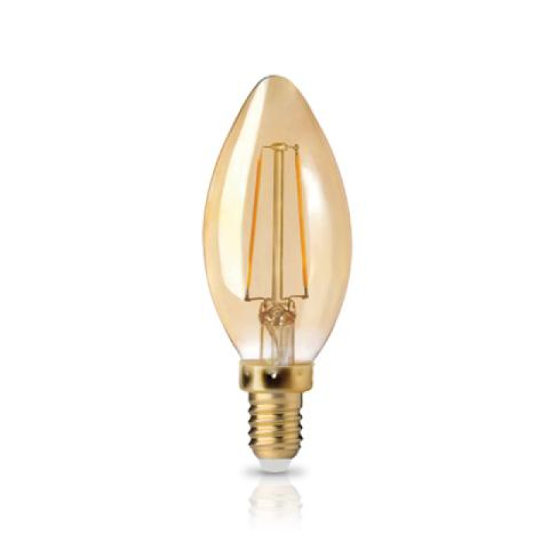 LED FILAMENT DIMABLE C35 ΚΕΡΙ GOLDEN E14 6W 2200k 490LM 360D ΦOSME