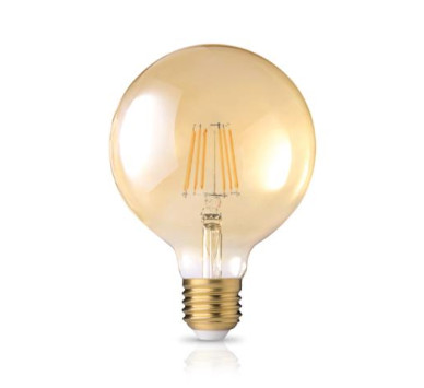 LED FILAMENT DIMABLE G95 GOLDEN E27 8W 2200k 720LM 360 ΦOSME