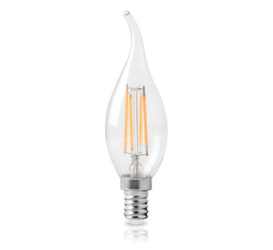 LED FILAMENT DIMABLE C35 TIP ΚΕΡΙ ΜΕ ΜΥΤΗ ΔΙΑΦΑΝΟ 6W-4.5W E14 2800k 490LM 360D ΦOSME