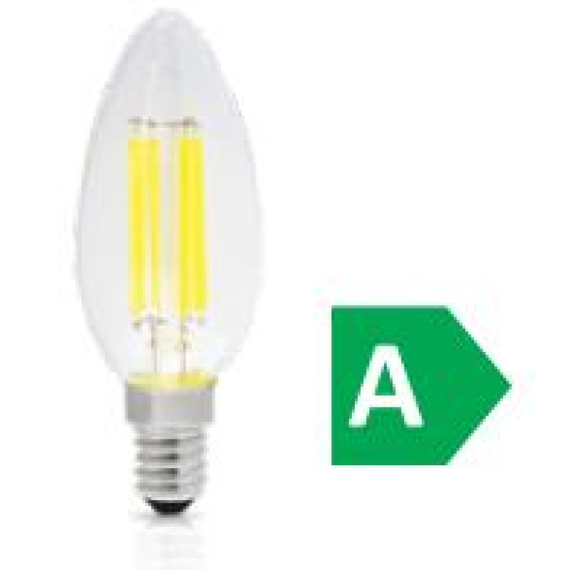 LED FILAMENT C37 ΚΕΡΙ ΔΙΑΦΑΝΟ 2.2W E14 3000k 470LM 300D A CLASS ΦOSME