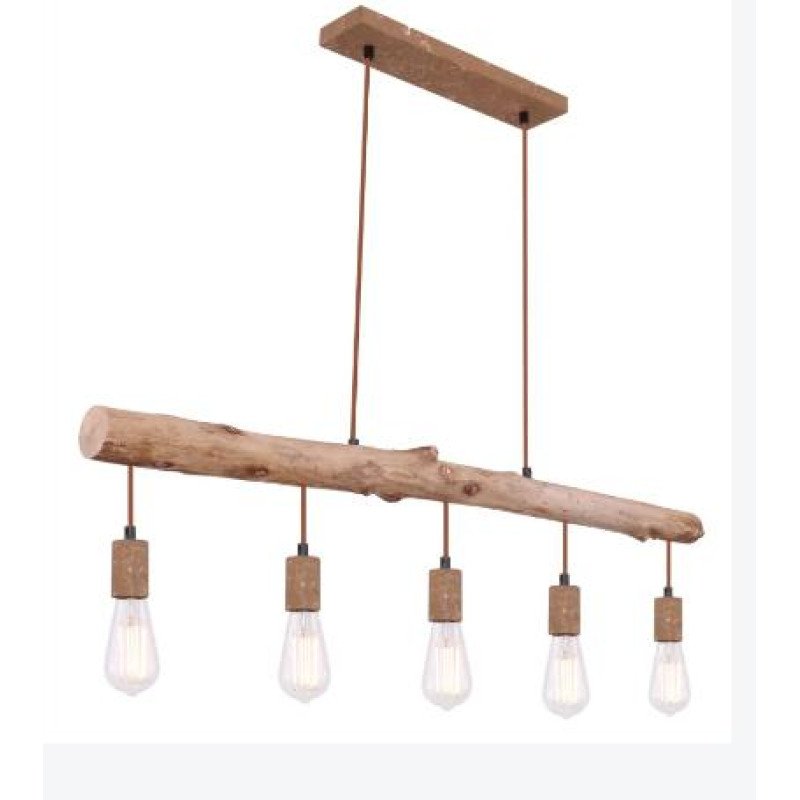 JAKOBpendant lamp metal rust colored, 5x E27