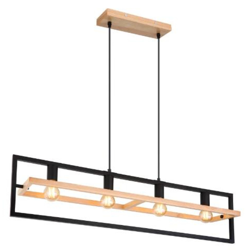 ERICApendant lamp wood dark brown, 4x E27