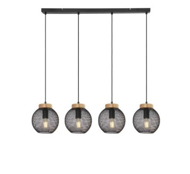 PABLOpendant lamp metal black matt, 4x E27