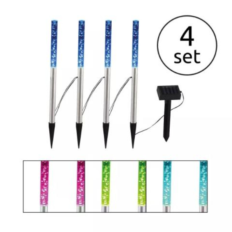 SOLARSolar light stainless steel, 4x RGB LED