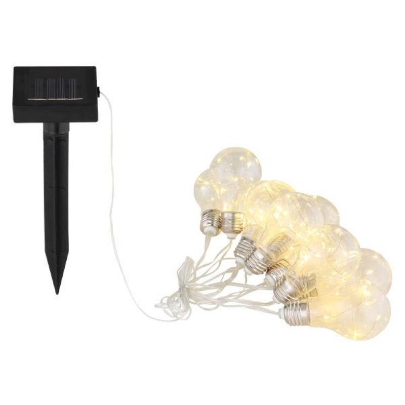 SOLARLEUCHTE KUNSTSTOFF SILBERGRAU, 10XLEDSolar light plastic silver grey, 10x LED